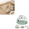 image:imageBlissful Diary 43x43 Playpen Mat Earth Tones Design  Sage Green Baby Play Gym Mat