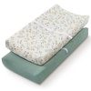 image:imageBlissful Diary Muslin Changing Pad Cover for Baby Girls Boys Ultra Soft Breathable Cotton Baby Diaper Change Table Pad Covers 2Pack Checkered Green amp Sage GreenRoman Green  Leaf