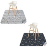 image:imageBlissful Diary Splat Mat Retro Rainbow amp Gray Zebra Bundle  2 Pack  51 x 51  Multicolor  TPU  Rectangular  Machine Washable  AntiSlip  Perfect for High Chairs Playtime amp Picnics