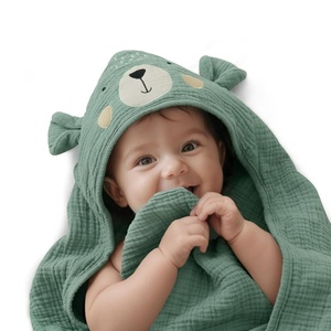 image:imageBlissful Diary Muslin Baby Hooded Towel 2 Pack Soft amp Absorbent Bath Towel for Infant Toddler Unisex Baby Gift Newborn Essentials Sunny Duck amp Gentle LambSmart Bear
