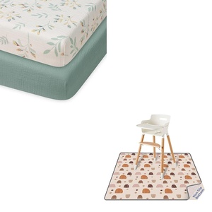 image:imageMini Crib Sheets Leaf and Baby Splat Mat Rainbow Bundle