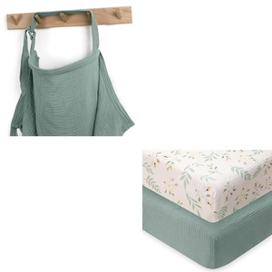 image:imageRoman Green Nursing Cover and Leaf Crib Sheet Bundle