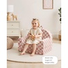image:imageBlissful Diary Foldable Kids Couch 2in1 Comfy Kids Chair for Reading Playroom Kids Couch Sofa for Girls Boys Birthday Gift Dark GrayBlush Checkered