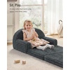 image:imageBlissful Diary Foldable Kids Couch 2in1 Comfy Kids Chair for Reading Playroom Kids Couch Sofa for Girls Boys Birthday Gift Dark GrayDark Gray