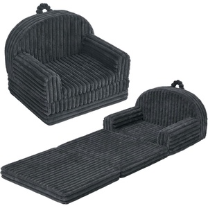image:imageBlissful Diary Foldable Kids Couch 2in1 Comfy Kids Chair for Reading Playroom Kids Couch Sofa for Girls Boys Birthday Gift Dark GrayDark Gray
