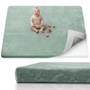 image:imageBlissful Diary 13 Thick Baby Play Mat 71x59 Playpen Mat with Removable amp Washable Cover Ultra Soft Crawling Rug for Floor Foam Cushion amp NonSlip Backing for Kid Toddlers and Infants BeigeSage Green