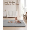 image:imageBlissful Diary 13 Thick Baby Play Mat 71x59 Playpen Mat with Removable amp Washable Cover Ultra Soft Crawling Rug for Floor Foam Cushion amp NonSlip Backing for Kid Toddlers and Infants BeigeLight Grey