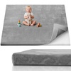 image:imageBlissful Diary 13 Thick Baby Play Mat 71x59 Playpen Mat with Removable amp Washable Cover Ultra Soft Crawling Rug for Floor Foam Cushion amp NonSlip Backing for Kid Toddlers and Infants BeigeLight Grey