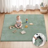 image:imageBlissful Diary 13 Thick Baby Play Mat 71x59 Playpen Mat with Removable amp Washable Cover Ultra Soft Crawling Rug for Floor Foam Cushion amp NonSlip Backing for Kid Toddlers and Infants BeigeSage Green