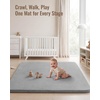 image:imageBlissful Diary 13 Thick Baby Play Mat 71x59 Playpen Mat with Removable amp Washable Cover Ultra Soft Crawling Rug for Floor Foam Cushion amp NonSlip Backing for Kid Toddlers and Infants BeigeLight Grey
