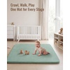 image:imageBlissful Diary 13 Thick Baby Play Mat 71x59 Playpen Mat with Removable amp Washable Cover Ultra Soft Crawling Rug for Floor Foam Cushion amp NonSlip Backing for Kid Toddlers and Infants BeigeSage Green