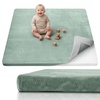 image:imageBlissful Diary 13 Thick Baby Play Mat 71x59 Playpen Mat with Removable amp Washable Cover Ultra Soft Crawling Rug for Floor Foam Cushion amp NonSlip Backing for Kid Toddlers and Infants BeigeSage Green