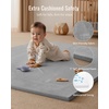 image:imageBlissful Diary 13 Thick Baby Play Mat 71x59 Playpen Mat with Removable amp Washable Cover Ultra Soft Crawling Rug for Floor Foam Cushion amp NonSlip Backing for Kid Toddlers and Infants BeigeLight Grey