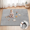 image:imageBlissful Diary 13 Thick Baby Play Mat 71x59 Playpen Mat with Removable amp Washable Cover Ultra Soft Crawling Rug for Floor Foam Cushion amp NonSlip Backing for Kid Toddlers and Infants BeigeLight Grey