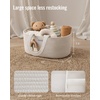 image:imageBlissful Diary Baby Diaper Caddy Organizer Cotton Rope Diaper Caddy Basket Oval Storage Basket Gift for Baby Shower Newborn Essentials GreenOval Beige