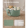 image:imageBlissful Diary Baby Diaper Caddy Organizer Cotton Rope Diaper Caddy Basket Oval Storage Basket Gift for Baby Shower Newborn Essentials GreenOval Green