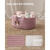 image:imageBlissful Diary Baby Diaper Caddy Organizer Cotton Rope Diaper Caddy Basket Oval Storage Basket Gift for Baby Shower Newborn Essentials GreenOval Pink