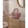 image:imageBlissful Diary Baby Diaper Caddy Organizer Cotton Rope Diaper Caddy Basket Oval Storage Basket Gift for Baby Shower Newborn Essentials GreenOval Pink