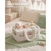image:imageBlissful Diary Flannel Diaper Caddy Organizer with Gift Packaging Cute Nursery Storage Basket Cream Beige