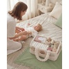 image:imageBlissful Diary Flannel Diaper Caddy Organizer with Gift Packaging Cute Nursery Storage Basket Cream Beige