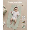 image:imageBlissful Diary Vegan Leather Portable Changing Pad Waterproof Diaper Changing Mat Wipeable Newborn Gifts with Builtin Padding Light Green