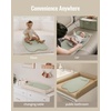 image:imageBlissful Diary Vegan Leather Portable Changing Pad Waterproof Diaper Changing Mat Wipeable Newborn Gifts with Builtin Padding Light Green