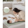 image:imageBlissful Diary Vegan Leather Portable Changing Pad Waterproof Diaper Changing Mat Wipeable Newborn Gifts with Builtin Padding Light Green