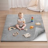 image:imageBlissful Diary 13 Thick Baby Play Mat 50x50 Playpen Mat with Removable amp Washable Cover Ultra Soft Crawling Rug for Floor Foam Cushion amp NonSlip Backing for Kid Toddlers and Infants BeigeLight Grey