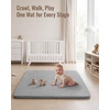 image:imageBlissful Diary 13 Thick Baby Play Mat 50x50 Playpen Mat with Removable amp Washable Cover Ultra Soft Crawling Rug for Floor Foam Cushion amp NonSlip Backing for Kid Toddlers and Infants BeigeLight Grey
