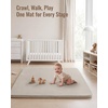 image:imageBlissful Diary 13 Thick Baby Play Mat 50x50 Playpen Mat with Removable amp Washable Cover Ultra Soft Crawling Rug for Floor Foam Cushion amp NonSlip Backing for Kid Toddlers and Infants BeigeBeige