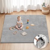 image:imageBlissful Diary 13 Thick Baby Play Mat 50x50 Playpen Mat with Removable amp Washable Cover Ultra Soft Crawling Rug for Floor Foam Cushion amp NonSlip Backing for Kid Toddlers and Infants BeigeLight Grey