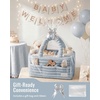 image:imageBlissful Diary Flannel Diaper Caddy Organizer with Gift Packaging Portable Nursery Storage Basket Gift for Baby Shower Newborn Boys amp Girls Essentials Registry Search Must Haves Light Blue