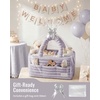image:imageBlissful Diary Flannel Diaper Caddy Organizer with Gift Packaging Portable Nursery Storage Basket Gift for Baby Shower Newborn Boys amp Girls Essentials Registry Search Must Haves Light Purple