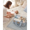 image:imageBlissful Diary Flannel Diaper Caddy Organizer with Gift Packaging Portable Nursery Storage Basket Gift for Baby Shower Newborn Boys amp Girls Essentials Registry Search Must Haves Light Blue