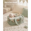 image:imageBlissful Diary Flannel Diaper Caddy Organizer with Gift Packaging Portable Nursery Storage Basket Gift for Baby Shower Newborn Boys amp Girls Essentials Registry Search Must Haves Light Green