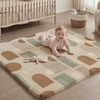 image:imageBlissful Diary 13 Thick Baby Play Mat 50x50 Playpen Mat with Removable amp Washable Cover Ultra Soft Crawling Rug for Floor Foam Cushion amp NonSlip Backing for Kid Toddlers and Infants BeigeEarth Tone Rainbow