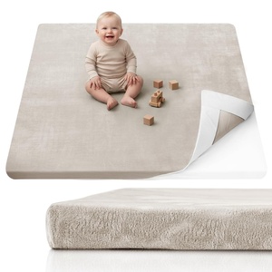 image:imageBlissful Diary 13 Thick Baby Play Mat 50x50 Playpen Mat with Removable amp Washable Cover Ultra Soft Crawling Rug for Floor Foam Cushion amp NonSlip Backing for Kid Toddlers and Infants BeigeBeige
