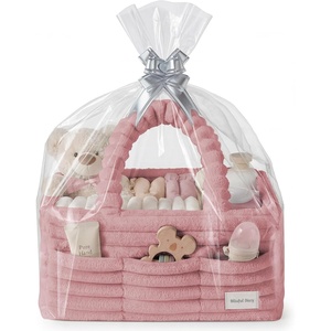image:imageBlissful Diary Flannel Diaper Caddy Organizer with Gift Packaging Portable Nursery Storage Basket Gift for Baby Shower Newborn Boys amp Girls Essentials Registry Search Must Haves Blush Pink