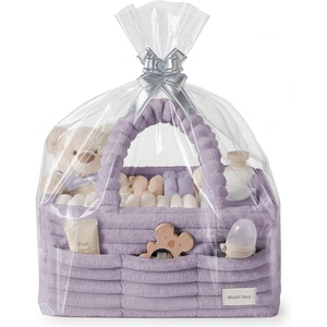 image:imageBlissful Diary Flannel Diaper Caddy Organizer with Gift Packaging Portable Nursery Storage Basket Gift for Baby Shower Newborn Boys amp Girls Essentials Registry Search Must Haves Light Purple