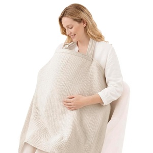 image:imageBlissful Diary Muslin Nursing Cover for Breastfeeding Breathable Breastfeeding Cover up with Arch Neckline for Women Nursing Apron Dotted CreamDotted Cream