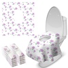 image:imageBlissful Diary 20 Pcs Toilet Seat Covers Disposable for Toddlers amp Adults Extra Large Waterproof Portable Package for Travel Kids Potty TrainingPurple FlowersPurple Flower