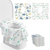 image:imageBlissful Diary 20 Pcs Toilet Seat Covers Disposable for Toddlers amp Adults Extra Large Waterproof Portable Package for Travel Kids Potty TrainingPurple FlowersRainbowAnimal