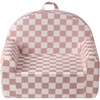 image:imageBlissful Diary Kids Chair Soft Kids Armchair Comfortable Kids Couch Sofa for Reading Playing Kids Furniture for Boys and Girls GiftCream WhiteBlush Checkered