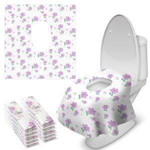 image:imageBlissful Diary 20 Pcs Toilet Seat Covers Disposable for Toddlers amp Adults Extra Large Waterproof Portable Package for Travel Kids Potty TrainingPurple FlowersPurple Flower