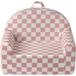 image:imageBlissful Diary Kids Chair Soft Kids Armchair Comfortable Kids Couch Sofa for Reading Playing Kids Furniture for Boys and Girls GiftCream WhiteBlush Checkered