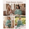 image:imageBlissful Diary Muslin Nursing Cover Cover up with Arch Neckline Roman Green Bundle with Muslin Baby Hooded Towel Soft amp Absorbent Bear amp Giraffe
