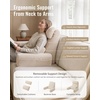 image:imageBlissful Diary Reading Pillow with Adjustable Neck amp Lumbar Support 19  Back Pillow for Bed Sitting UpWatching TVGamingRestingNursingRecovery with Arms amp Big Pockets amp Washable Cover Beige