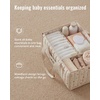 image:imageBlissful Diary Toile Diaper Caddy Organizer Baby Diaper Basket Blue Toile  French Vintage Toile Nursery Storage Basket Gift for Baby Shower Newborn Boy amp Girl Essentials Registry Search Must HavesWoodland Cream