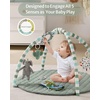 image:imageMuslin Nursing Cover Cover up with Arch Neckline Roman Green bundle with Baby Play Gym Mat Play Mat Activity Mat with 6 Detachable Toys for StageBased Sensory amp Motor Skill Development Sage Green