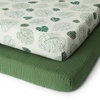 image:imageMuslin Nursing Cover Dark Green and Muslin Mini Crib Sheets Bundle